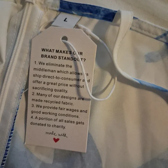 Blue And White Floral Maxi Dress Size Large - Picture 6 of 11